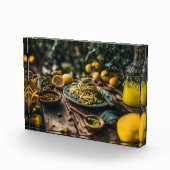 Siciliaanse Pistachio Pesto Spaghetti in de boomga Fotoblokken (Rechts)