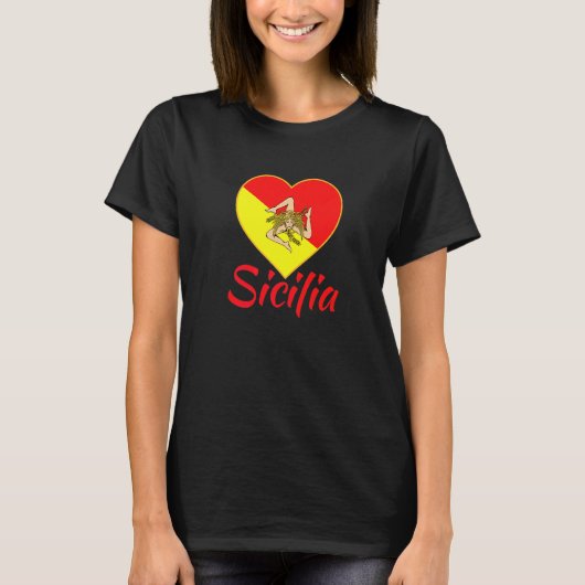 Siciliaanse Pride Sicilia I Love Sicilië Trinacria T-shirt (Voorkant)