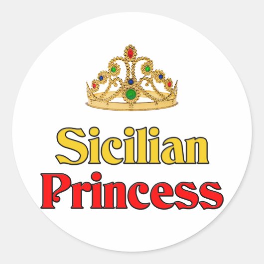 Siciliaanse prinses ronde sticker (Voorkant)