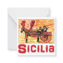 Siciliaanse reisposter Flat Notecard - Sicilië Win