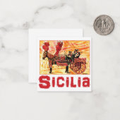 Siciliaanse reisposter Flat Notecard - Sicilië Win Notitiekaartje (Voorkant / Achterkant in situ)