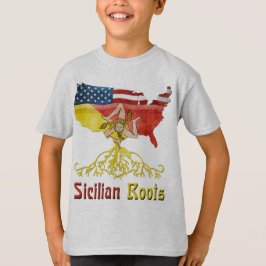 Siciliaanse roots Amerikaanse vlag erfgoed T-shirt