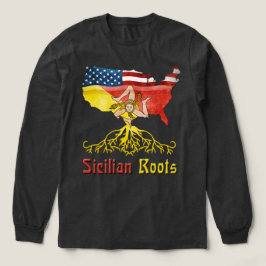 Siciliaanse roots Amerikaanse vlag erfgoed Tri-Blend Shirt