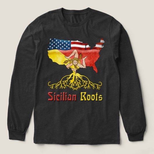 Siciliaanse roots Amerikaanse vlag erfgoed Tri-Blend Shirt (Voorkant)