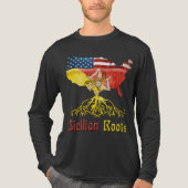 Siciliaanse roots Amerikaanse vlag erfgoed Tri-Blend Shirt (Voorkant volledig)