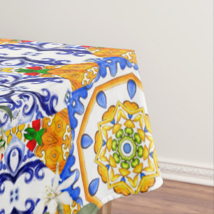 Siciliaanse stijl,citroen,majolica tafelkleed