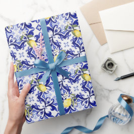 Siciliaanse stijl, citroenen, majolica cadeaupapier