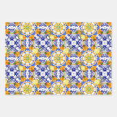 Siciliaanse stijl, citroenen, majolica inpakpapier vel (Voorkant)