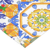 Siciliaanse stijl, citroenen, majolica medium tafelloper (Hoek)