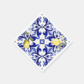 Siciliaanse stijl, citroenen, majolica servet (Hoek)