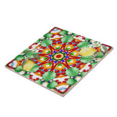 Siciliaanse stijl, citroenen, majolica tegeltje (Zijkant)