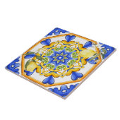 Siciliaanse stijl, citroenen, majolica tegeltje (Zijkant)