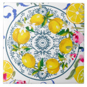 Siciliaanse stijl,majolica,citroenen tegeltje (Voorkant)