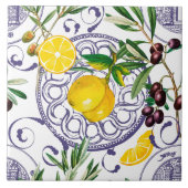 Siciliaanse stijl,majolica,citroenen tegeltje (Voorkant)