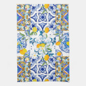 Siciliaanse stijl,majolica,citroenen theedoek (Verticaal)