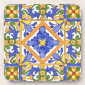 Siciliaanse stijl, majolica, zomer, kleurrijk patr bier onderzetter (Voorkant)