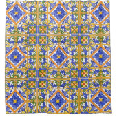 Siciliaanse stijl, majolica, zomer, kleurrijk patr douchegordijn (Voorkant)