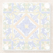 Siciliaanse stijl, majolica, zomer, kleurrijk patr glazen onderzetter (Achterkant)