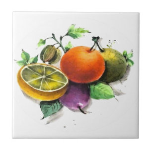Siciliaanse stijl, Summer Art Fruit Lemon Citrus Tegeltje