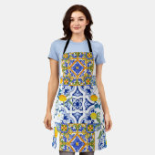 Siciliaanse stijl, zomerkunst All-Over Print Apron Schort (Gedragen)