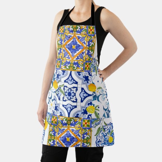 Siciliaanse stijl, zomerkunst All-Over Print Apron Schort (Insitu)