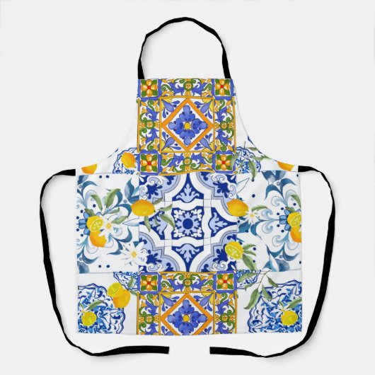 Siciliaanse stijl, zomerkunst All-Over Print Apron Schort (Voorkant)