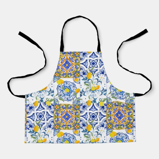 Siciliaanse stijl, zomerkunst All-Over Print Apron Schort (Voorkant)