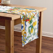 Siciliaanse stijl, zomerkunst, citroenen lange tafelloper (Voorbeeld)