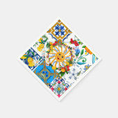 Siciliaanse stijl, zomerkunst, citroenen servet (Hoek)