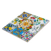 Siciliaanse stijl, zomerkunst, citroenen tegeltje (Zijkant)