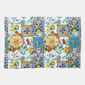 Siciliaanse stijl, zomerkunst, citroenschort theedoek (Horizontaal)