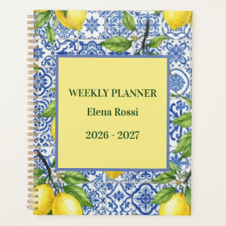 Siciliaanse tegel & citroen gepersonaliseerde teru planner