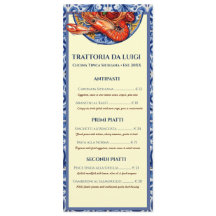 Siciliaanse tegel Italiaans restaurant menu rack k