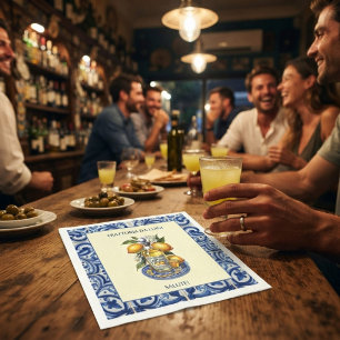 Siciliaanse Tegel Limoncello Italiaans Restaurant Servet