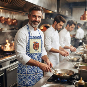 Siciliaanse tegel zeevruchten Italiaans restaurant Schort