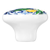 Siciliaanse tegels, citroen, mozaïek, majolica, keramische knop (Zijkant)