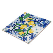 Siciliaanse tegels, citroen, mozaïek, majolica, tegeltje (Zijkant)