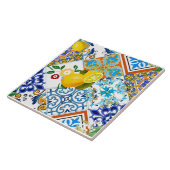 Siciliaanse tegels, citroenen, citrusvruchten, tegeltje (Zijkant)