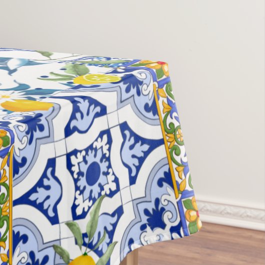Siciliaanse tegels, citroenen, majolica tablecloth tafelkleed (Voorbeeld)