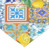 Siciliaanse tegels, citroenen, majolica tafelkleed (Gekanteld)