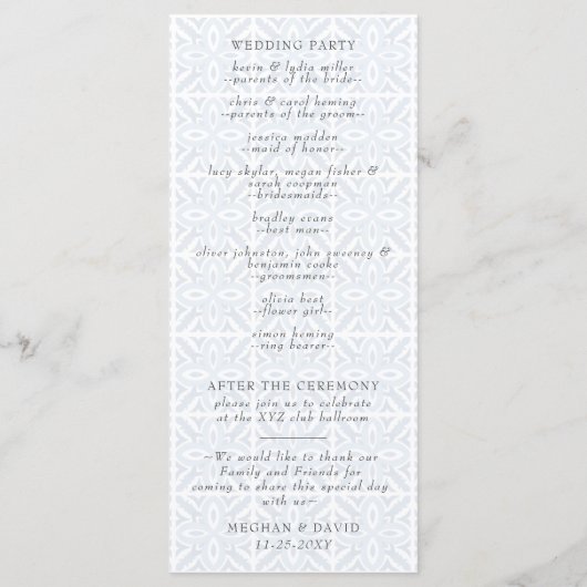 Siciliaanse Tegels in de Middellandse Zee Programmakaart (Achterkant)