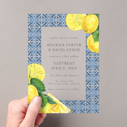 Siciliaanse Tegels in het Middellandse-Zeegebied L Acryl Uitnodigingen (Insitu (Draagbaar))