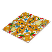 Siciliaanse tegels, majolica, citroen, keramische  tegeltje (Zijkant)