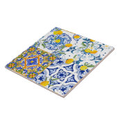 Siciliaanse tegels, majolica, citroen, tegel tegeltje (Zijkant)