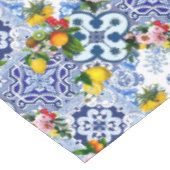 Siciliaanse tegels, majolica,citroenen,citrusvruch tafelkleed (Gekanteld)