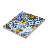 Siciliaanse tegels, majolica,citroenen,citrusvruch tegeltje (Zijkant)