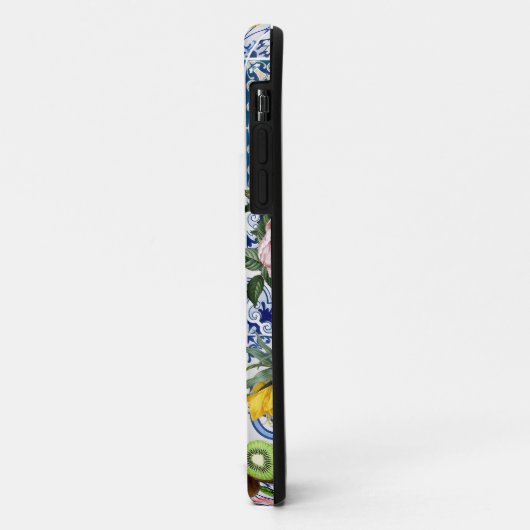 Siciliaanse tegels met bloemen en citroen Case-Mate iPhone case (Achterkant/links)