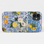 Siciliaanse tegels met bloemen en citroen  Case-Mate iPhone case (Achterkant (horizontaal))