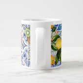 Siciliaanse tegels met bloemen en citroen grote koffiekop (Achterkant)