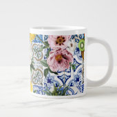 Siciliaanse tegels met bloemen en citroen grote koffiekop (Rechts)